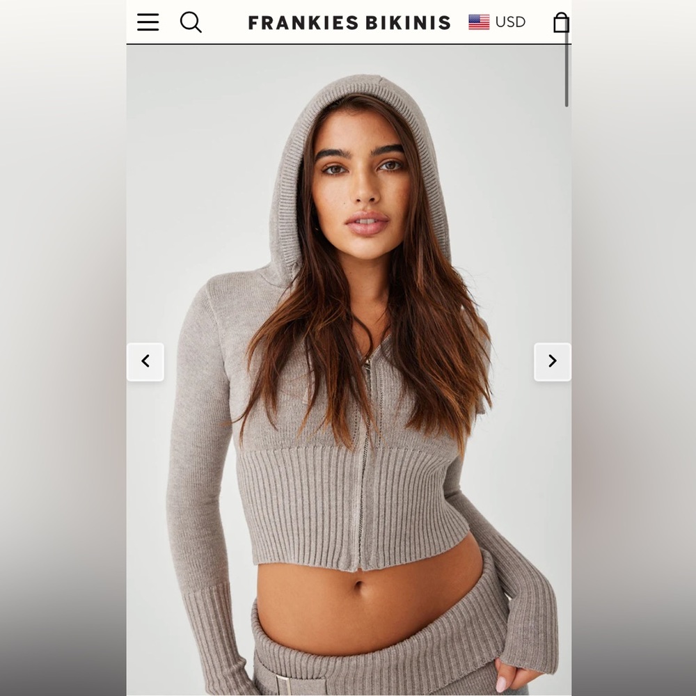 frankie's bikinis cloud zip hoodie